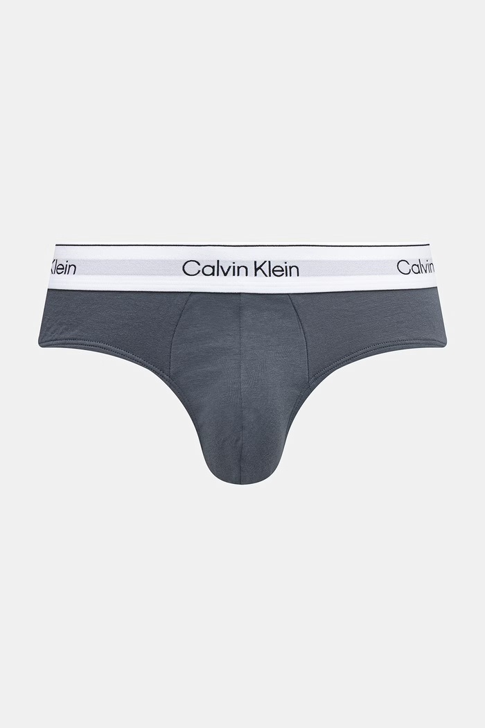 Odzież Calvin Klein Underwear slipy męskie bawełniane z elastanem 3-pack LV00NB4388 szary