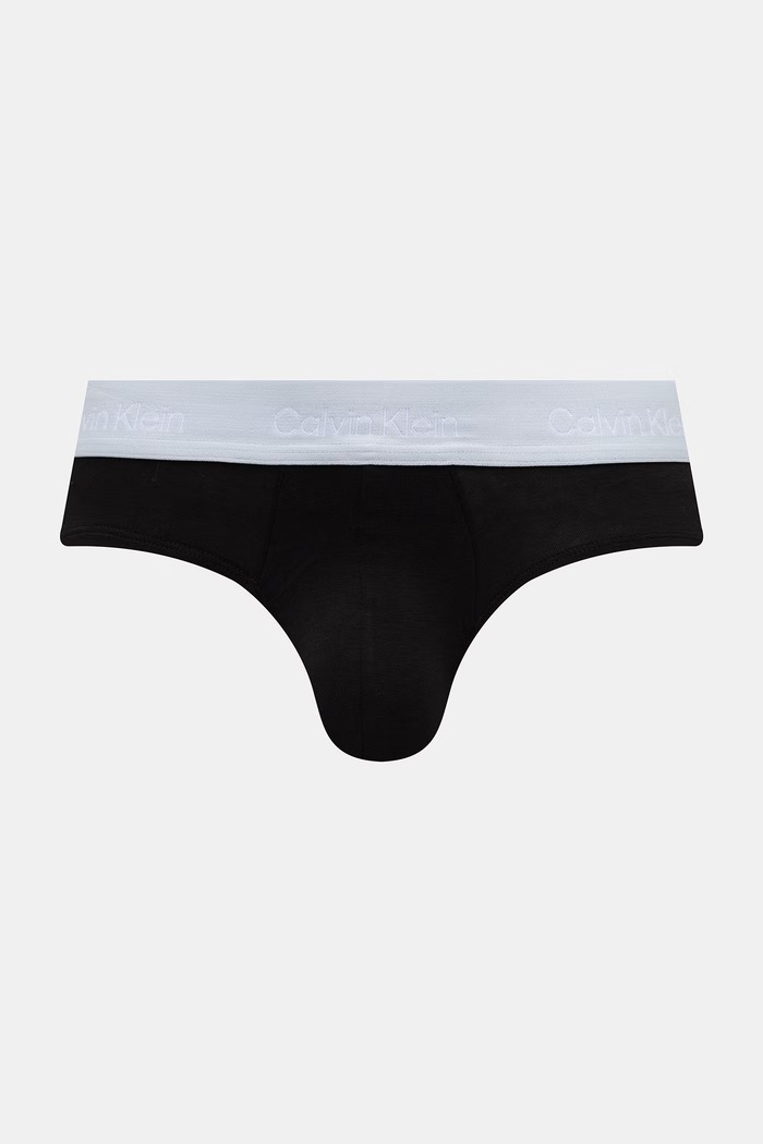Calvin Klein Underwear слипове мъжки от памук с еластан 3 броя черен LV00NB4388
