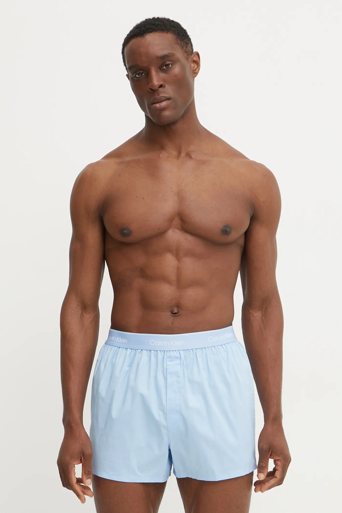 Calvin Klein Underwear φαρδιά μποξεράκια ανδρικά βαμβάκι με ελαστάν 3-pack ύφασμα μπλε LV00NB4267