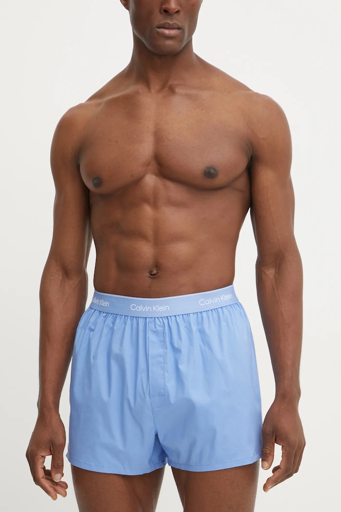 Ρούχα Calvin Klein Underwear φαρδιά μποξεράκια ανδρικά βαμβάκι με ελαστάν 3-pack LV00NB4267 μπλε