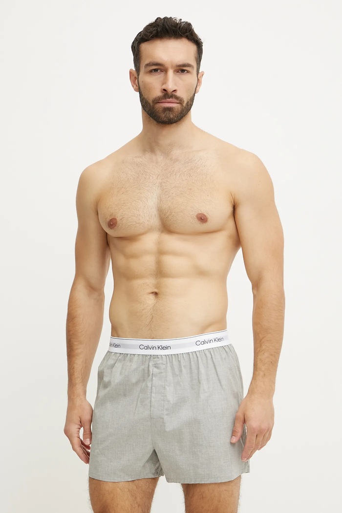 Calvin Klein Underwear Φαρδιά μποξεράκια ανδρικά βαμβάκι με ελαστάν 3-pack γκρί LV00NB4267