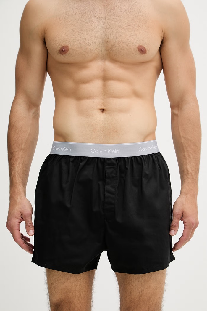 Calvin Klein Underwear laza boxeralsó férfi pamut elasztánnal 3-as csomag LV00NB4267 fekete AA00
