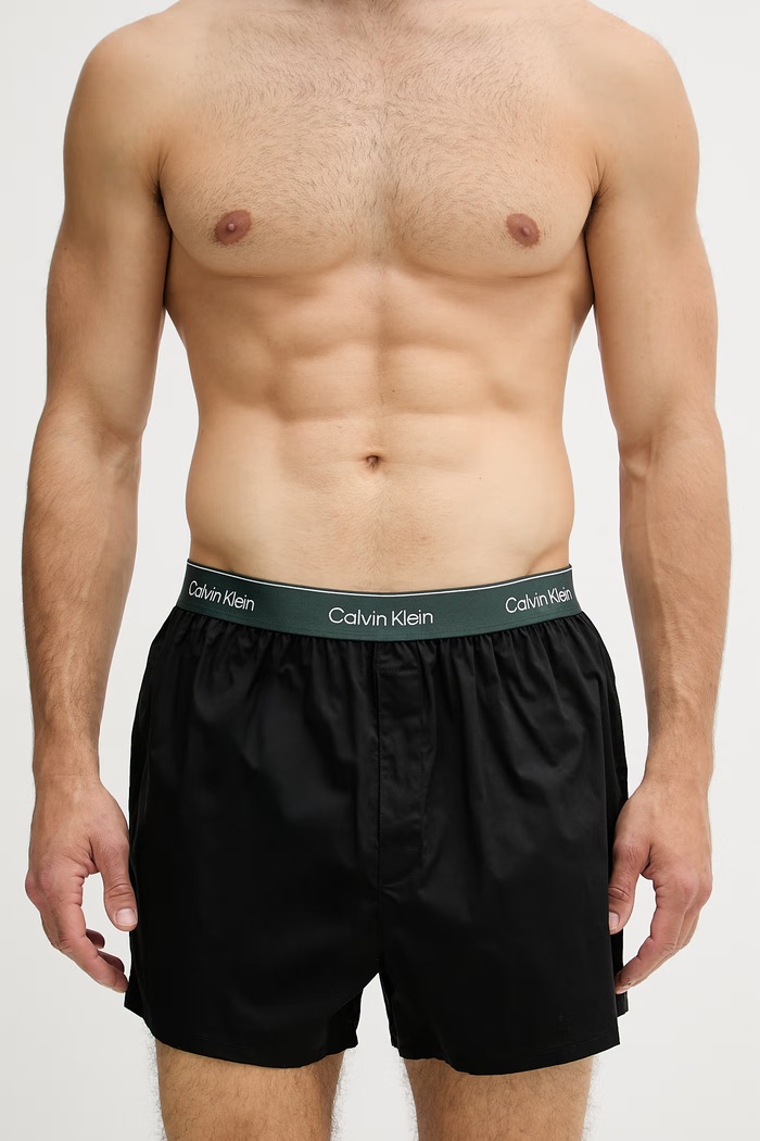Calvin Klein Underwear laza boxeralsó férfi pamut elasztánnal 3-as csomag fekete LV00NB4267