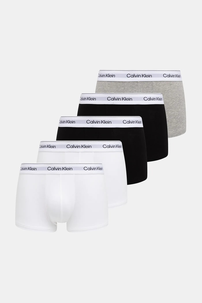 Calvin Klein Underwear μποξεράκι ανδρικό βαμβακερό με ελαστάν 5-pack εφαρμοστό σορτς μπόξερ γκρί LV00NB4390