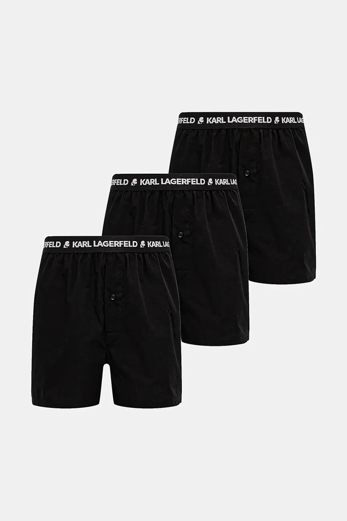 Bavlněné boxerky Karl Lagerfeld 3-pack bavlna černá A1M47116