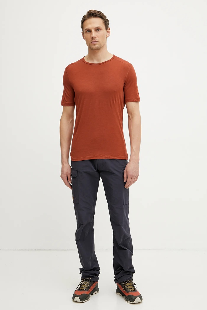 Icebreaker tricou funcțional Merino 200 Oasis IB1045090BA1 portocaliu SS25