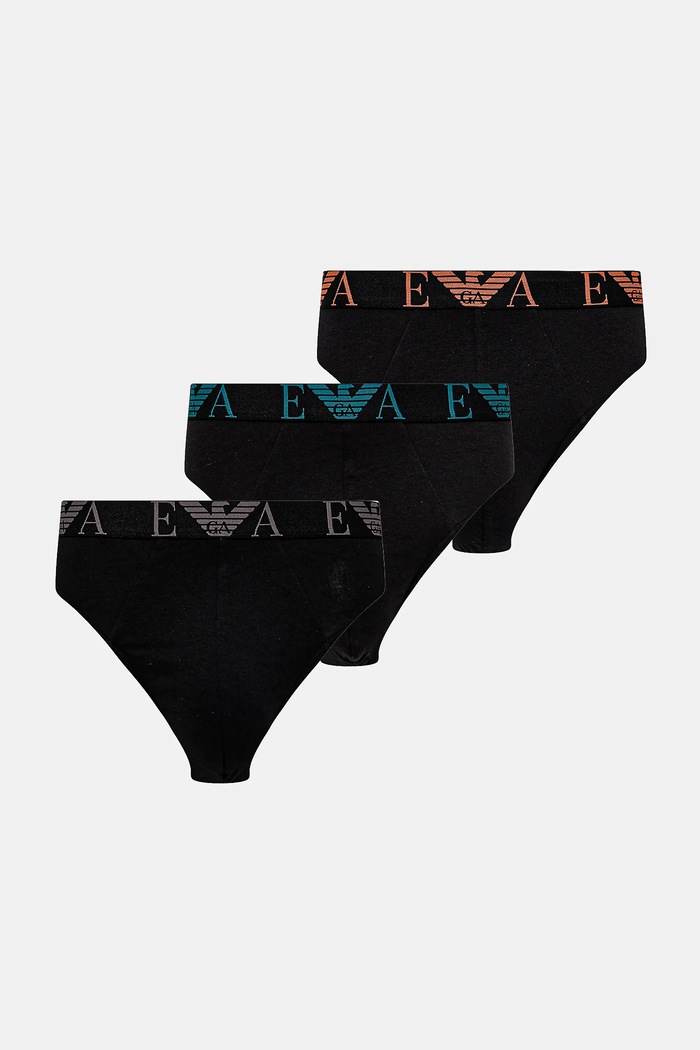 Slip gaćice Emporio Armani Underwear 3-pack Planet friendly crna EM000258.AF10778