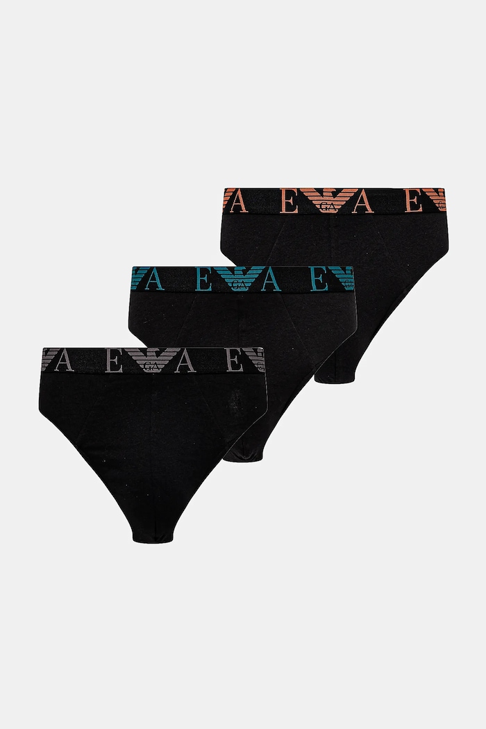 Slip gaćice Emporio Armani Underwear 3-pack Planet friendly crna EM000258.AF10778