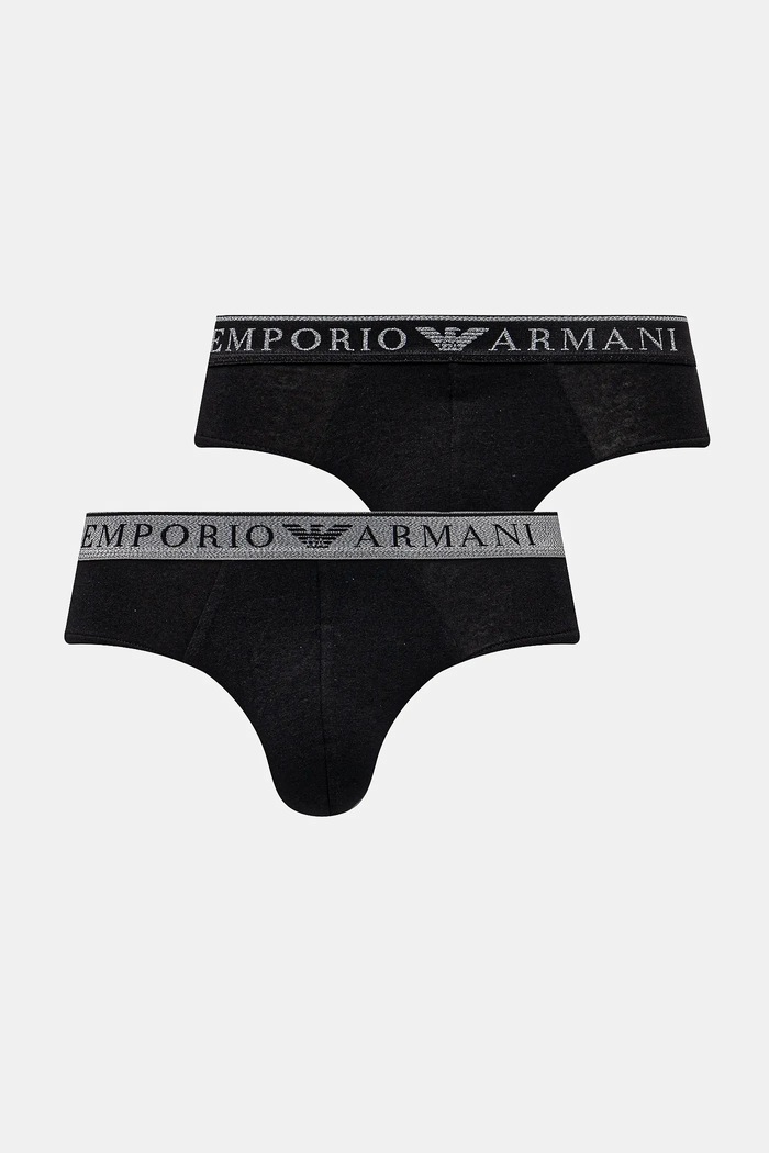 Slip gaćice Emporio Armani Underwear 2-pack pletivo crna EM000251.AF10776
