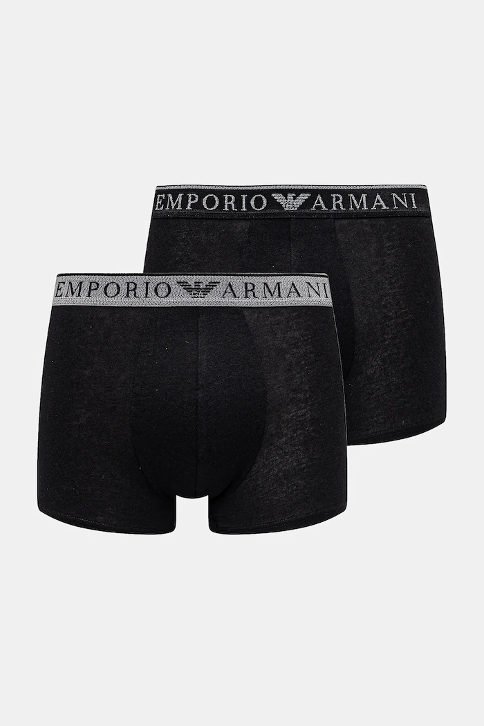 Bokserice Emporio Armani Underwear 2-pack pletivo crna EM000252.AF10776