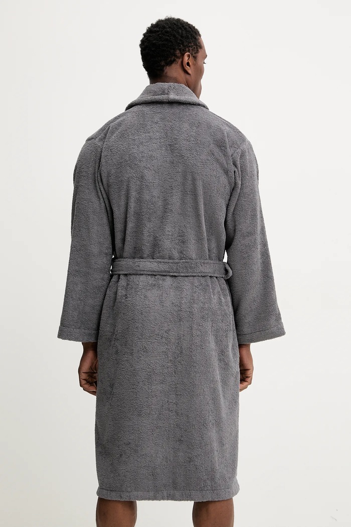Bavlněný župan Gant 856006703 šedá SS25