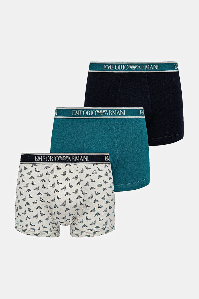 Emporio Armani Underwear bokserki 3-pack bawełna niebieski EM000370.AF10779