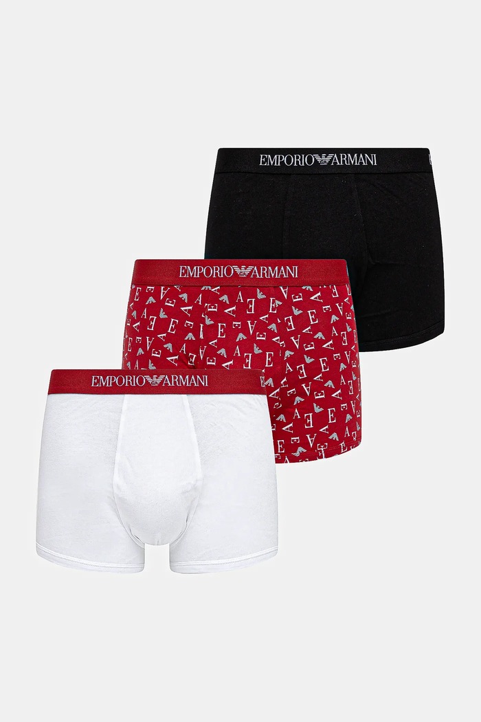 Bokserice Emporio Armani Underwear 3-pack bez uzorka crvena EM000260.AF10800