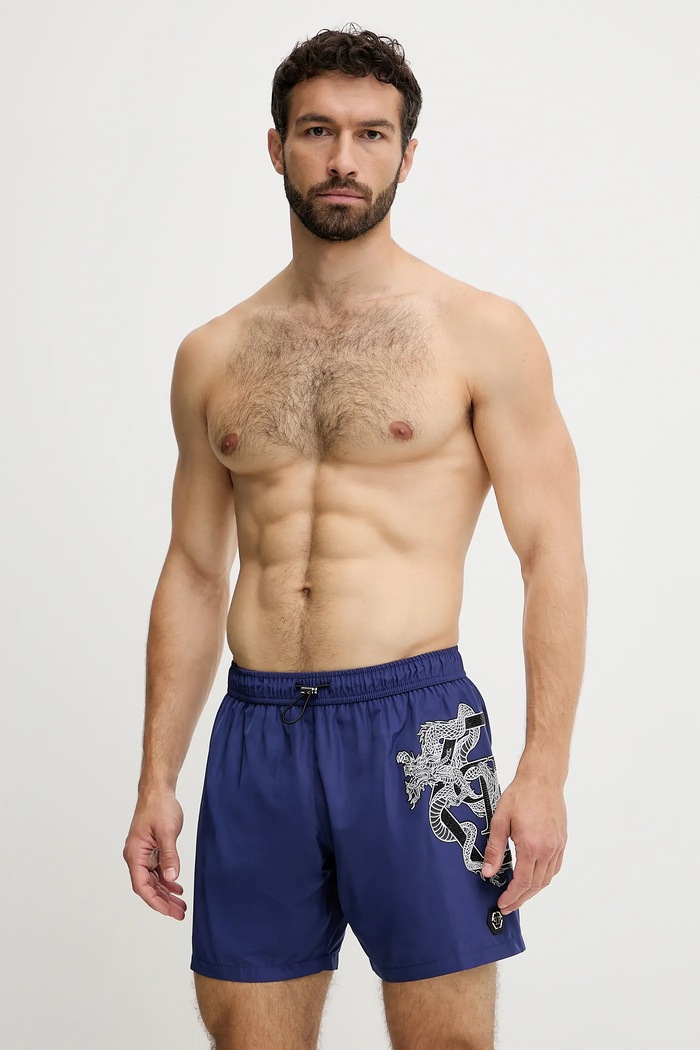 Philipp Plein pantaloni scurți de baie bleumarin PM25MBM01