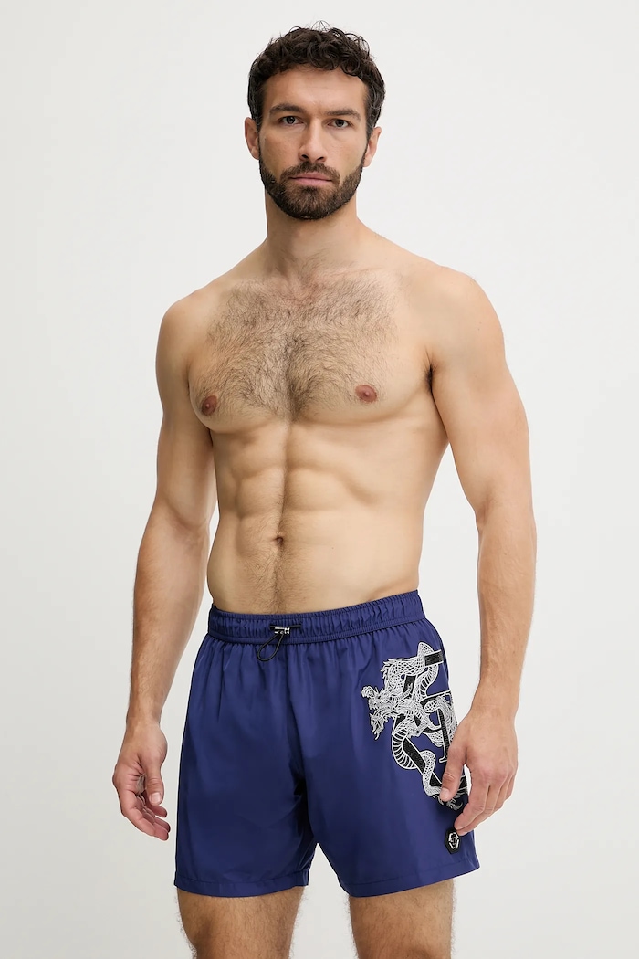 Philipp Plein pantaloni scurți de baie bleumarin PM25MBM01