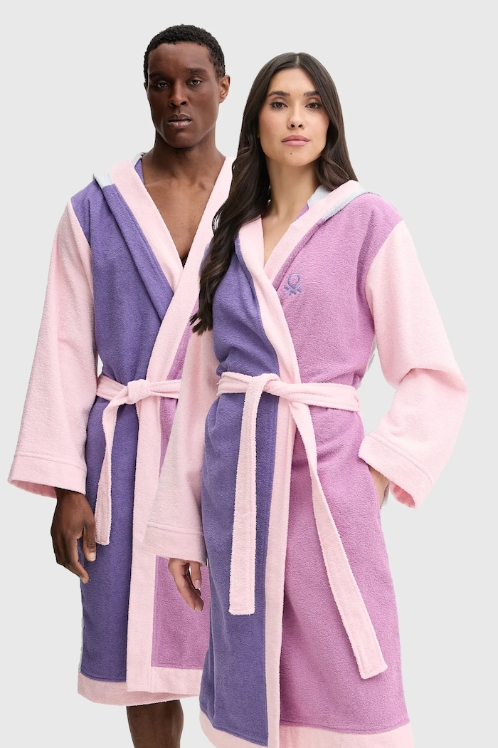 United Colors of Benetton accappatoio in cotone maglia violetto 6ORD2801L
