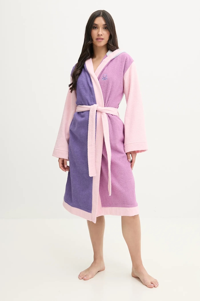United Colors of Benetton accappatoio in cotone violetto 6ORD2801L