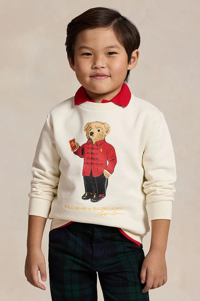 Dětská bavlněná mikina Polo Ralph Lauren bez kapuce béžová 322961412001