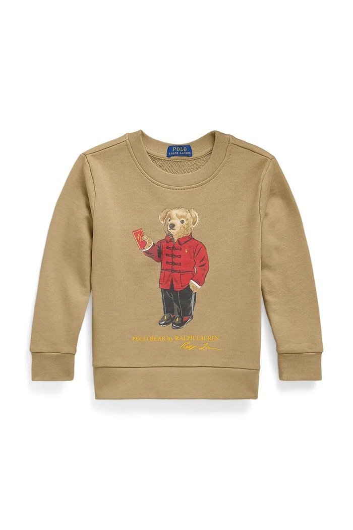 Dječja pamučna dukserica Polo Ralph Lauren 322961412002 zelena SS25