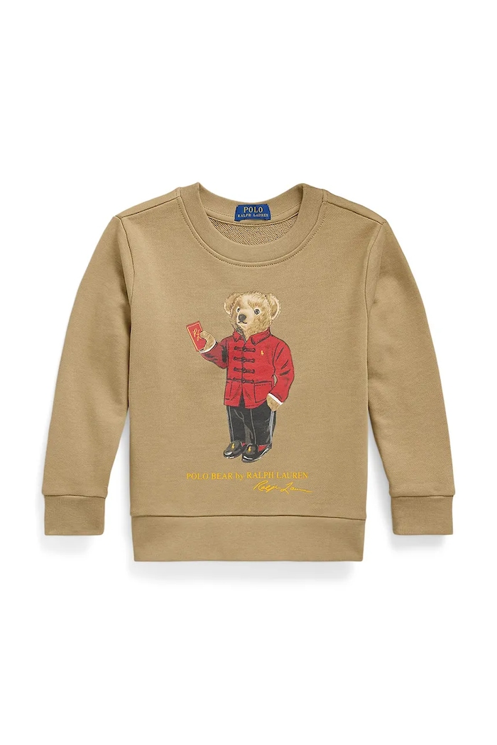 Dječja pamučna dukserica Polo Ralph Lauren 322961412002 zelena SS25