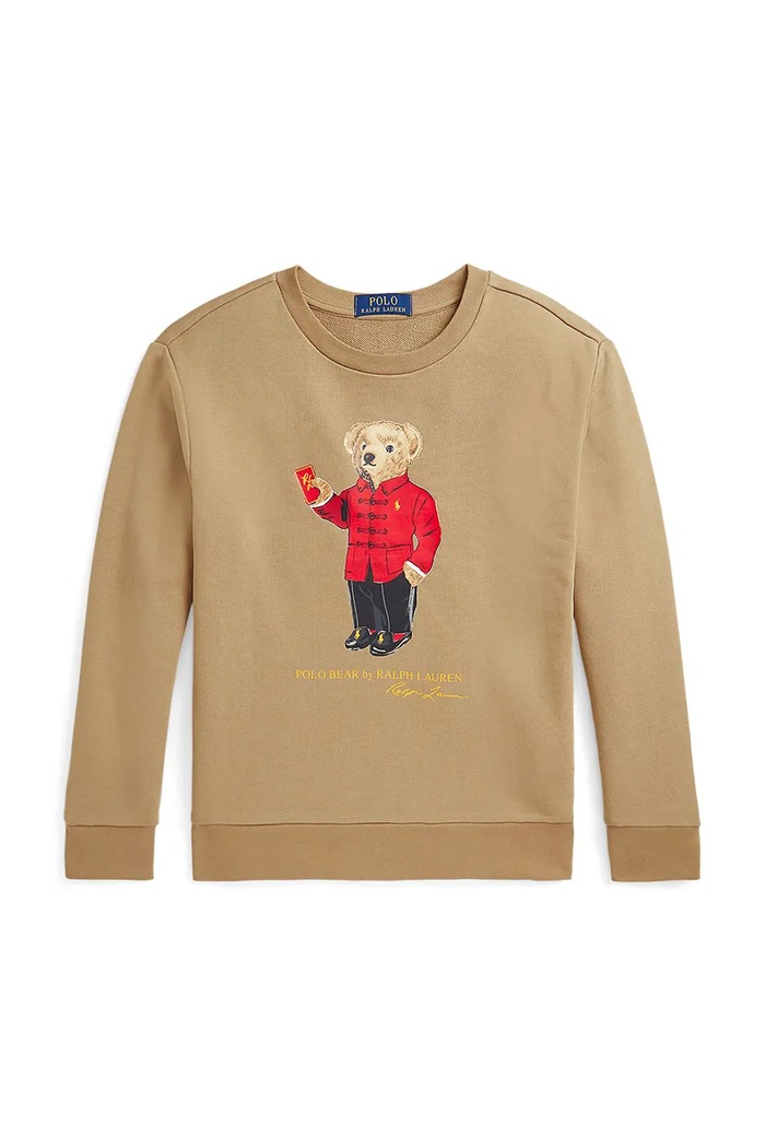 Detská bavlnená mikina Polo Ralph Lauren 323961412002 zelená SS25