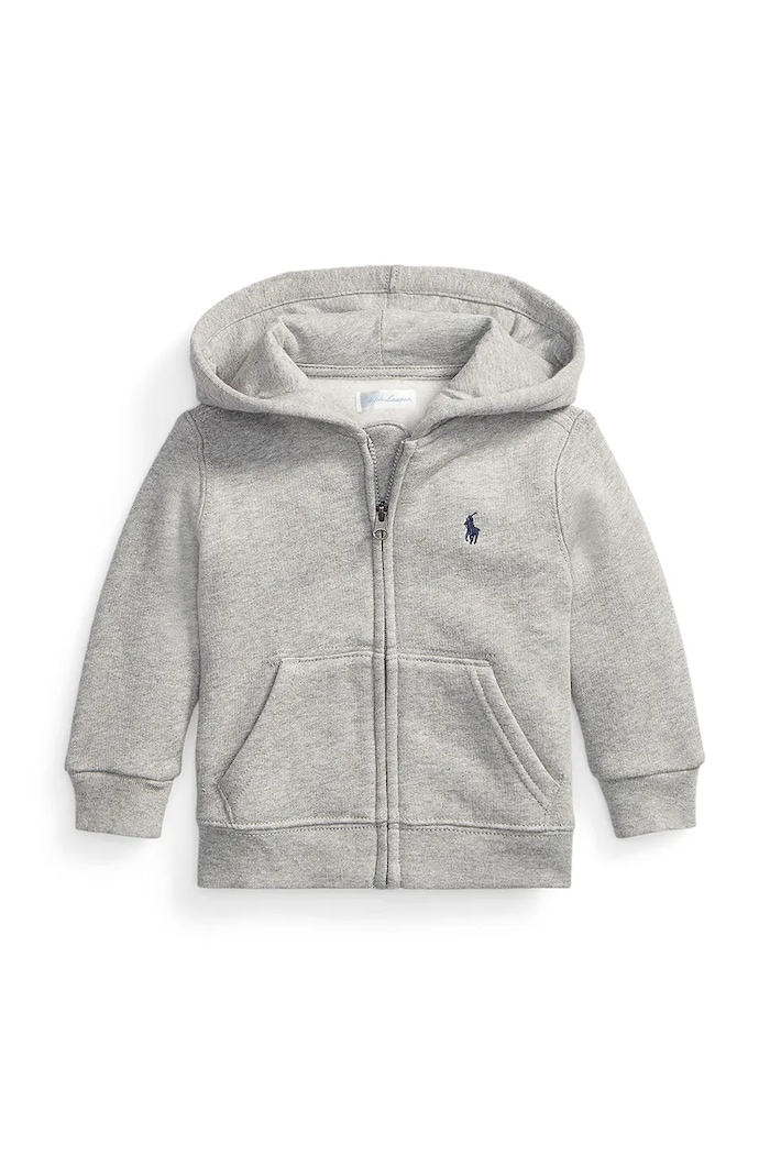 Detská mikina Polo Ralph Lauren s kapucňou sivá 320547626002