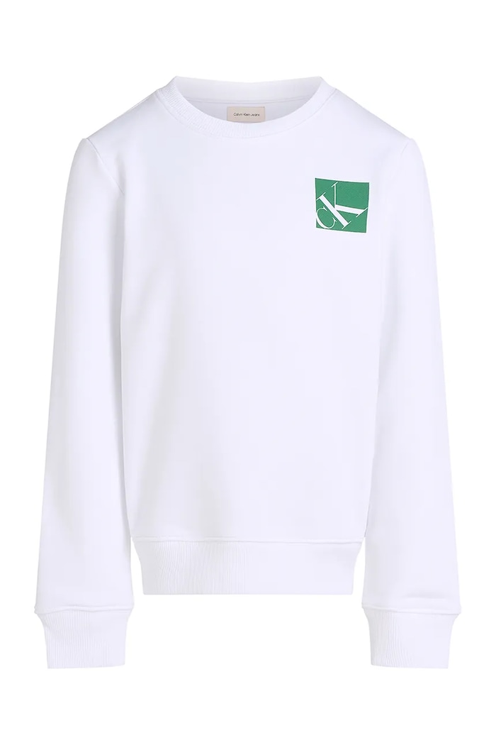 Dětská bavlněná mikina Calvin Klein Jeans 0 IB0IB02375.PPYA bílá SS25