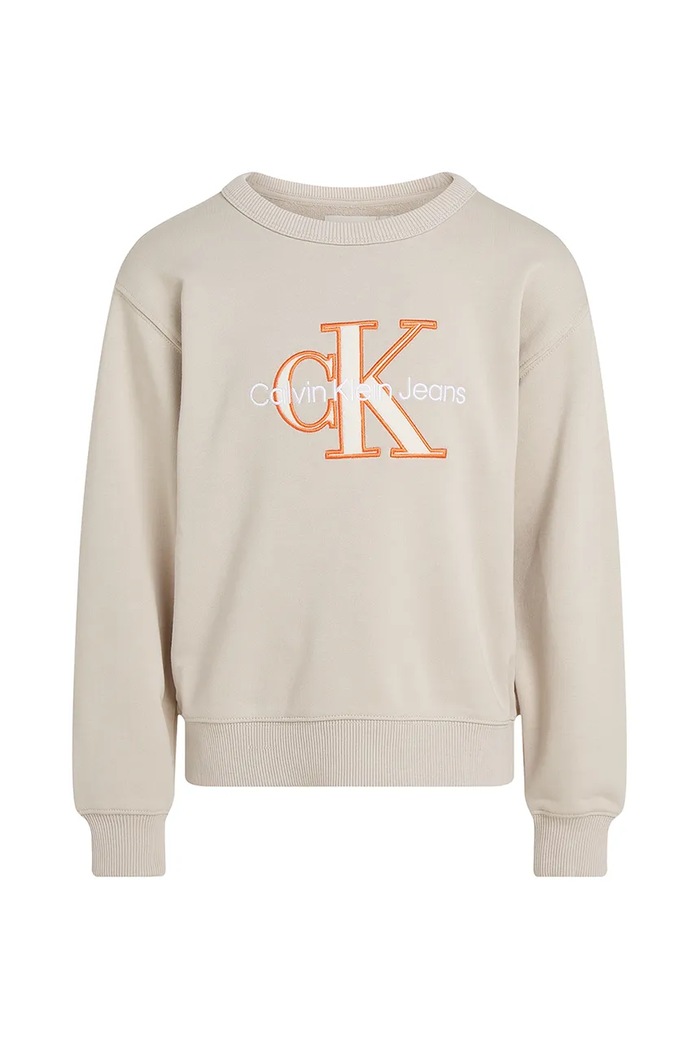 Детски суичър Calvin Klein Jeans IB0IB02411.PPYA бежов SS25