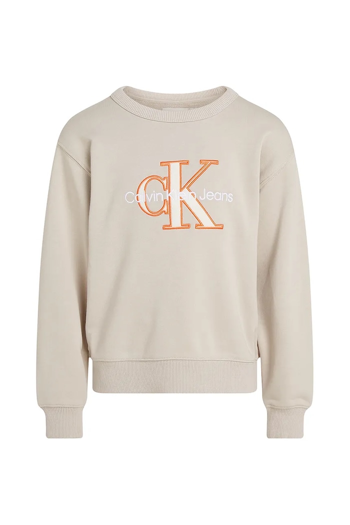 Детски суичър Calvin Klein Jeans IB0IB02411.PPYA бежов SS25