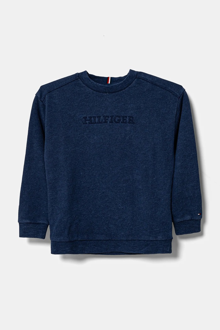 Detská mikina Tommy Hilfiger nášivka modrá KB0KB09311.128.176.PPYA