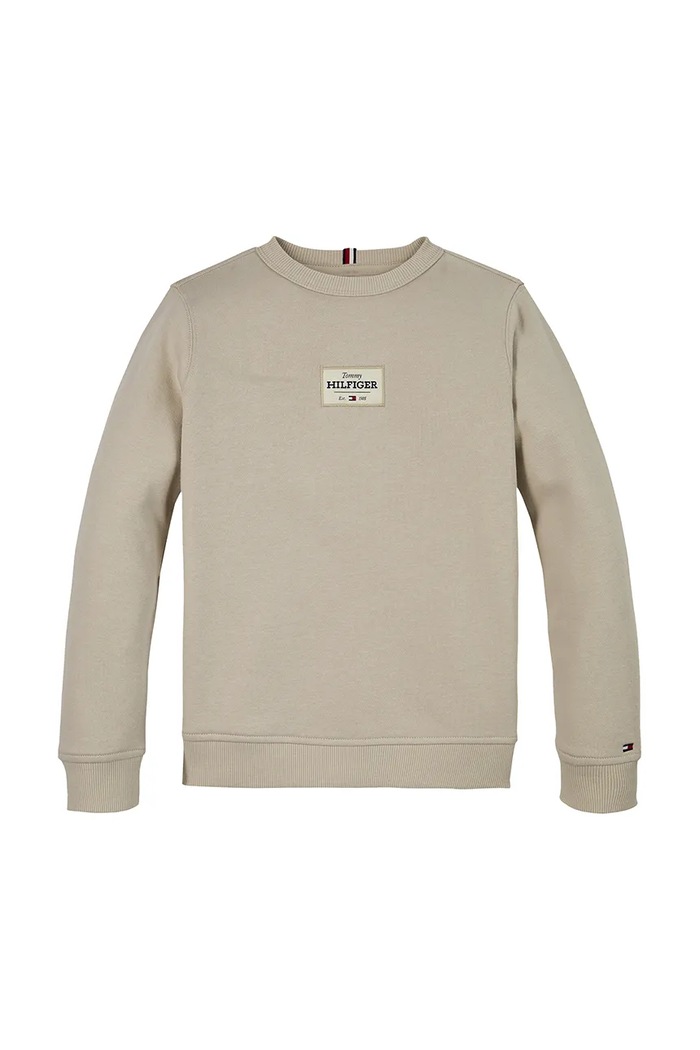 Detská mikina Tommy Hilfiger KB0KB09315.128.176.PPYA béžová SS25