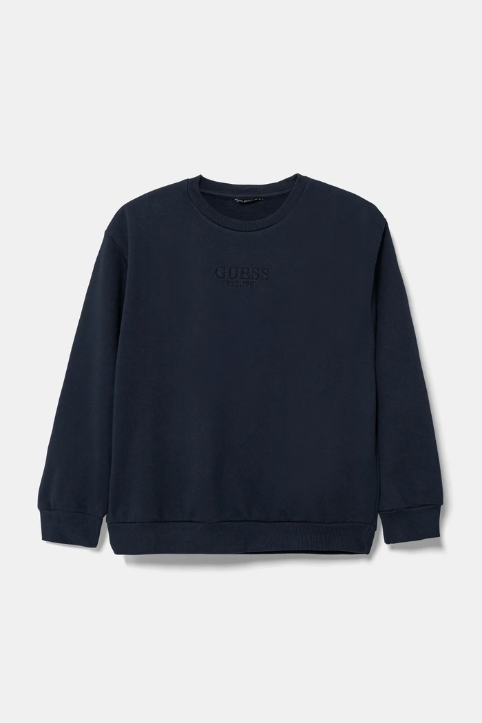 Guess bluza bawełniana dziecięca aplikacja granatowy L5RQ16.KAD74.PPYA