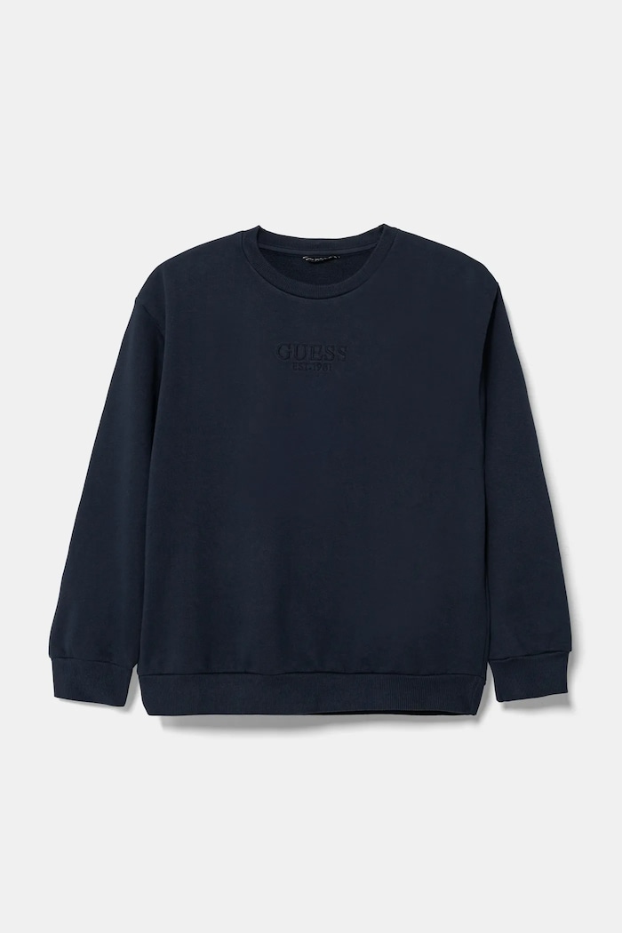 Guess bluza bawełniana dziecięca aplikacja granatowy L5RQ16.KAD74.PPYA