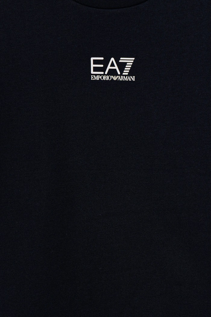 Момче Детски памучен суичър EA7 Emporio Armani 7B000025.AF10380 тъмносин