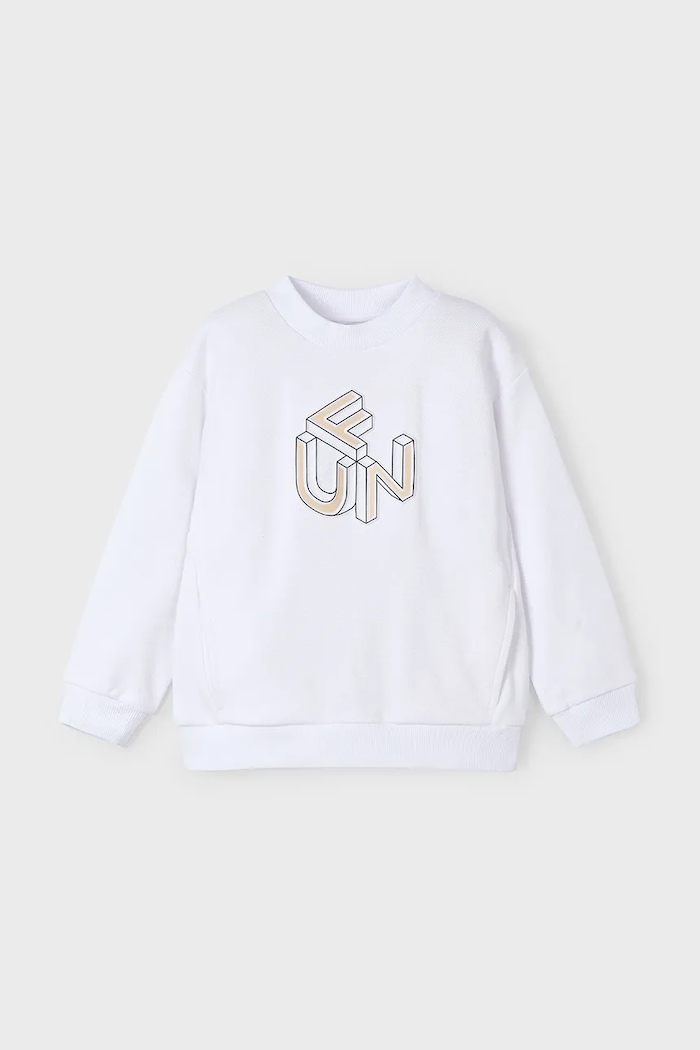 Mayoral bluza dziecięca 3415.5E.Mini.PPYA biały SS25