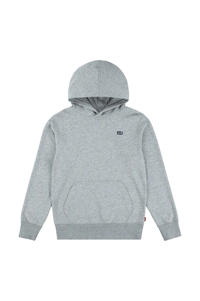 Dječja dukserica Levi's MINI BATWING PULL OVER HOO s kapuljačom siva 8EK422