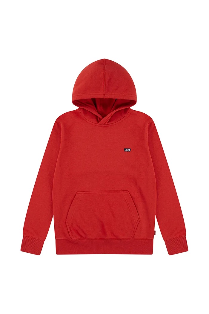 Levi's bluza dziecięca MINI BATWING PULL OVER HOO z kapturem czerwony 8EK422