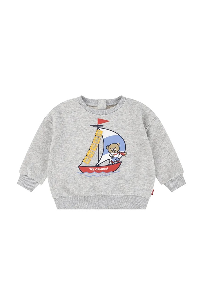 Dukserica za bebe Levi's LEVIS SAILING 3D CREW print siva 6EM320