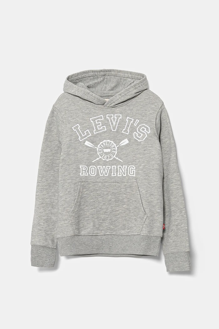 Dětská mikina Levi's VARSITY ROWING HOODIE směs šedá 9EM573