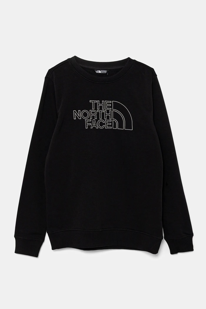 The North Face bluza dziecięca DREW PEAK LIGHT CREW aplikacja czarny NF0A8AXXJK31