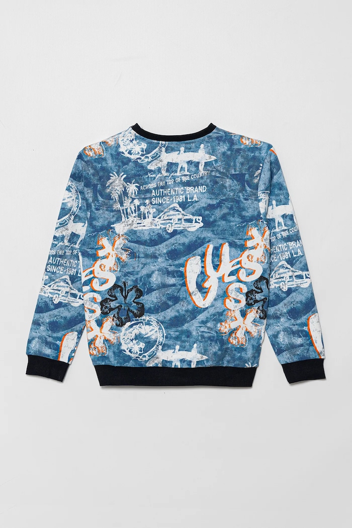 Guess Bluza bawełniana dziecięca L5GQ05.KA6R4.PPYA niebieski SS25