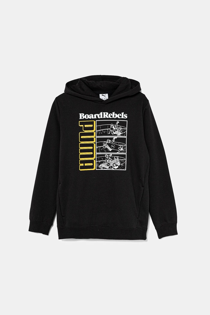 Puma bluza dziecięca MID90S Hoodie FL z kapturem czarny 685147.B