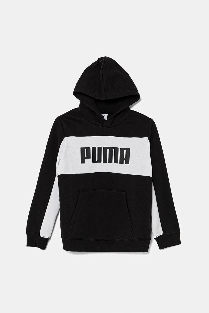 Dječja dukserica Puma ESS BLOCK Hoodie TR print crna 685819