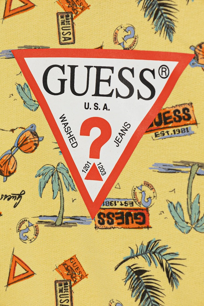Dječaci Dječja pamučna dukserica Guess N5GQ00.KA6R4.PPYA zlatna