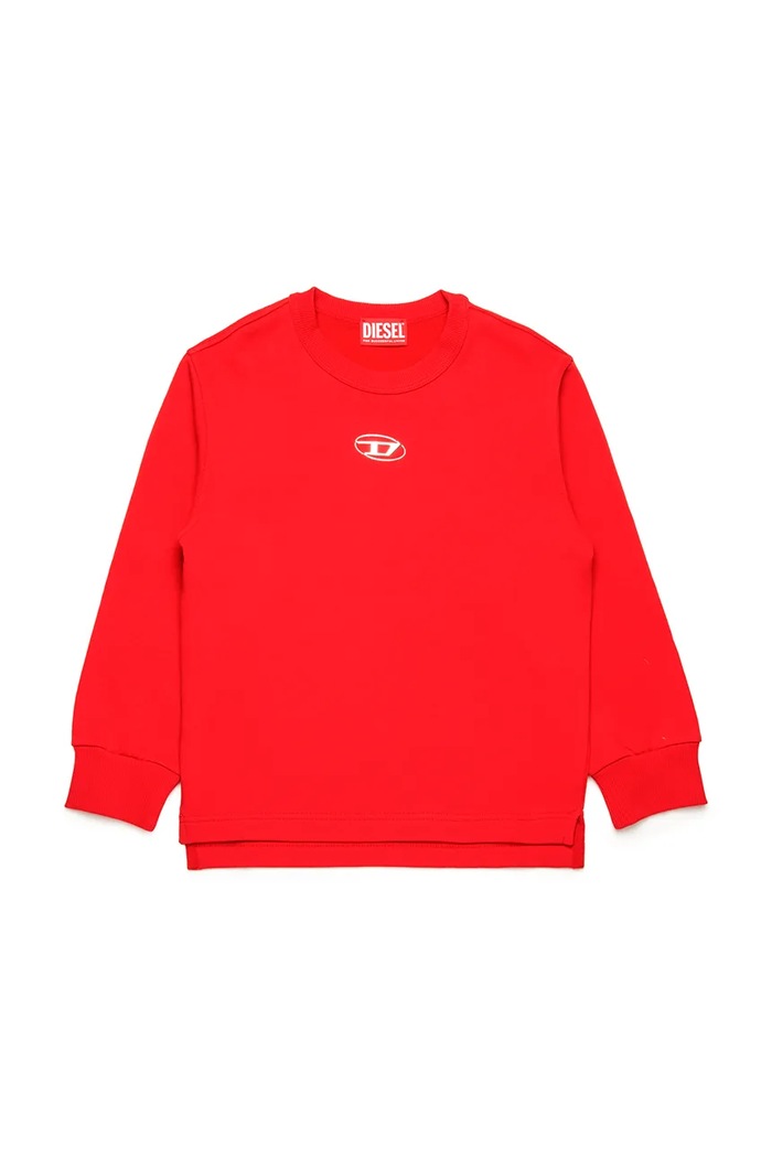 Dječja pamučna dukserica Diesel SMACSISOD OVER SWEAT-SHIRT pamuk crvena J02024
