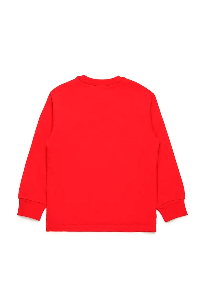 Dječja pamučna dukserica Diesel SMACSISOD OVER SWEAT-SHIRT J02024 crvena SS25