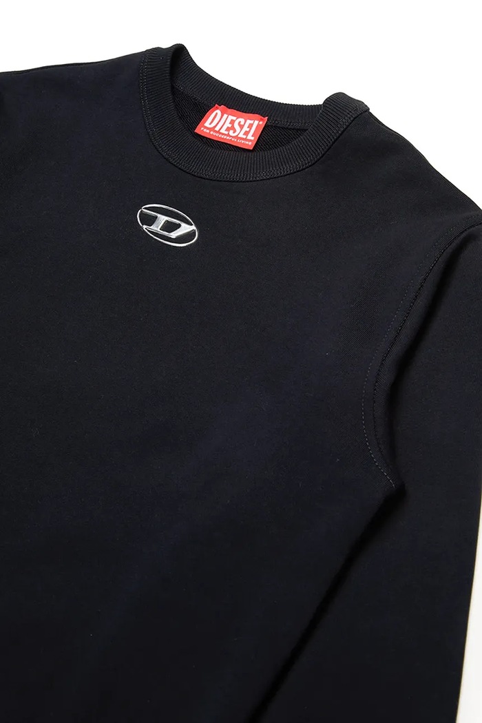 Băieți Diesel hanorac de bumbac pentru copii SMACSISOD OVER SWEAT-SHIRT J02024 negru