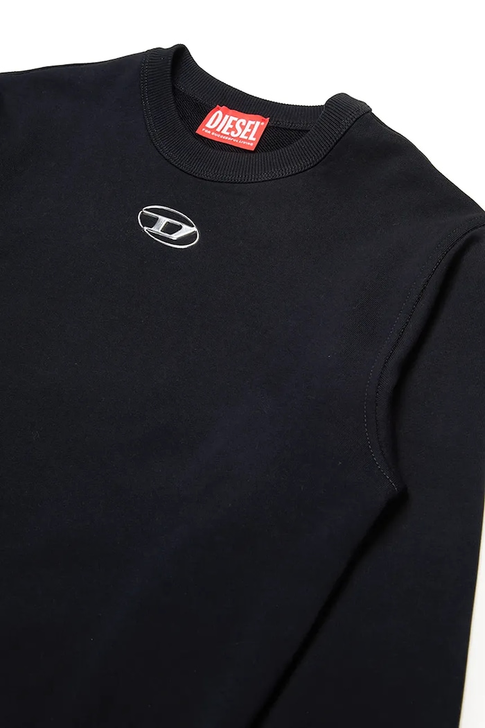 Băieți Diesel hanorac de bumbac pentru copii SMACSISOD OVER SWEAT-SHIRT J02024 negru