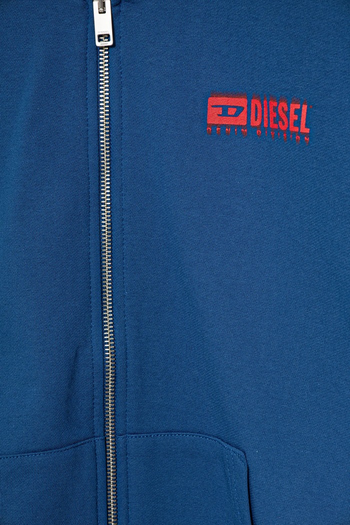 Chłopiec Diesel bluza bawełniana dziecięca SVOUGZIP OVER SWEAT-SHIRT J02039 fioletowy