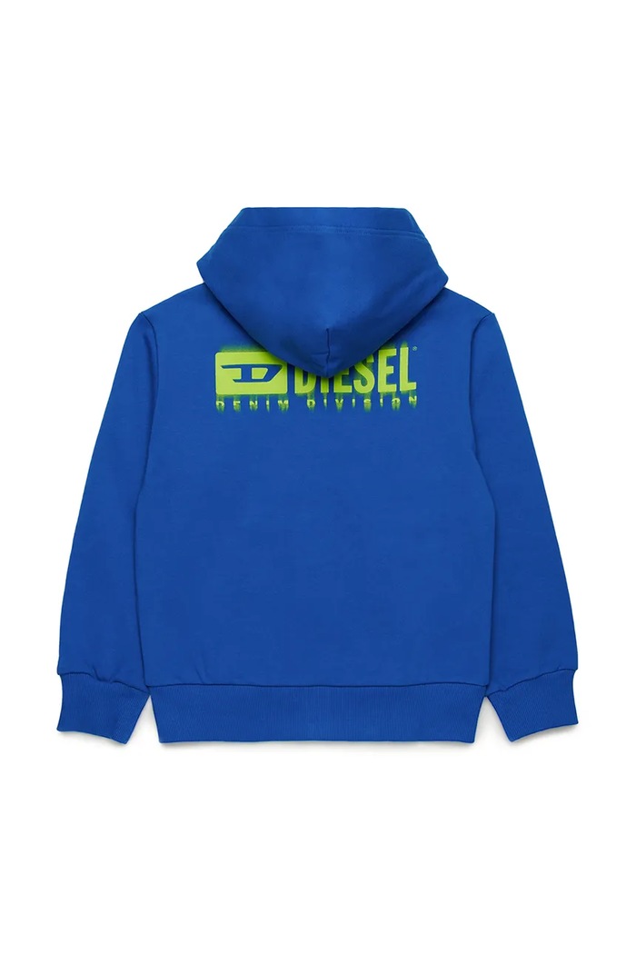 Dětská bavlněná mikina Diesel SVOUGZIP OVER SWEAT-SHIRT J02039 modrá SS25